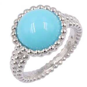 Van Cleef & Arpels Perle Couleur Turquoise Ring, 18K White Gold, Turquoise, W...